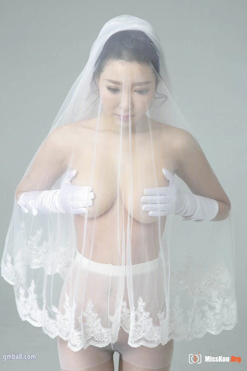 Aisi's first sister Sophie's wedding dress house white silk nipple stickers temptation photo set - Photo 18