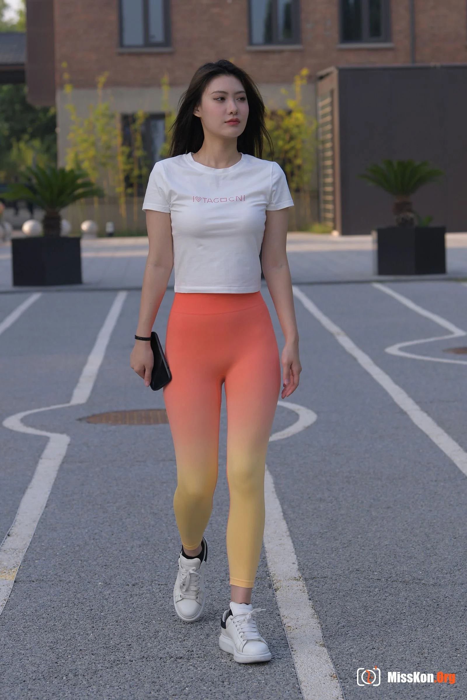 Beautiful girl in red yoga pants (Magic Mirror Street Photography: A moose) - Photo 4