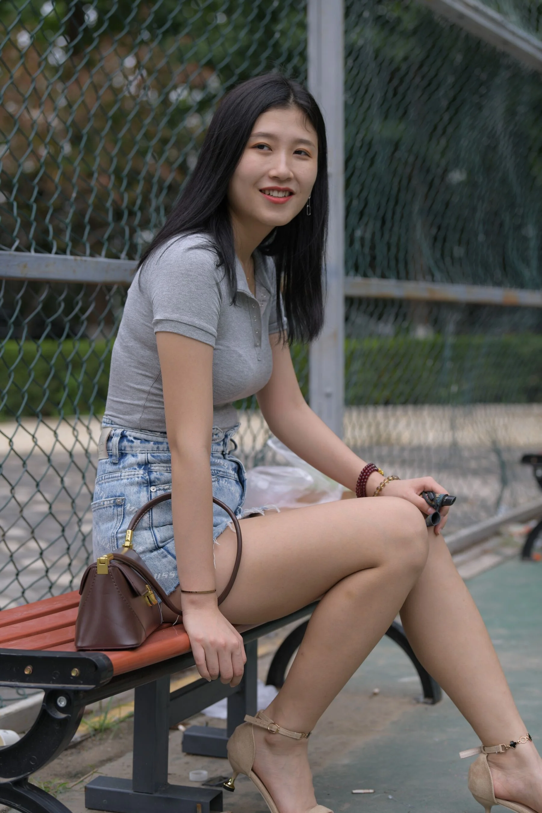 Denim skirt beauty (Magic Mirror Street Photography)