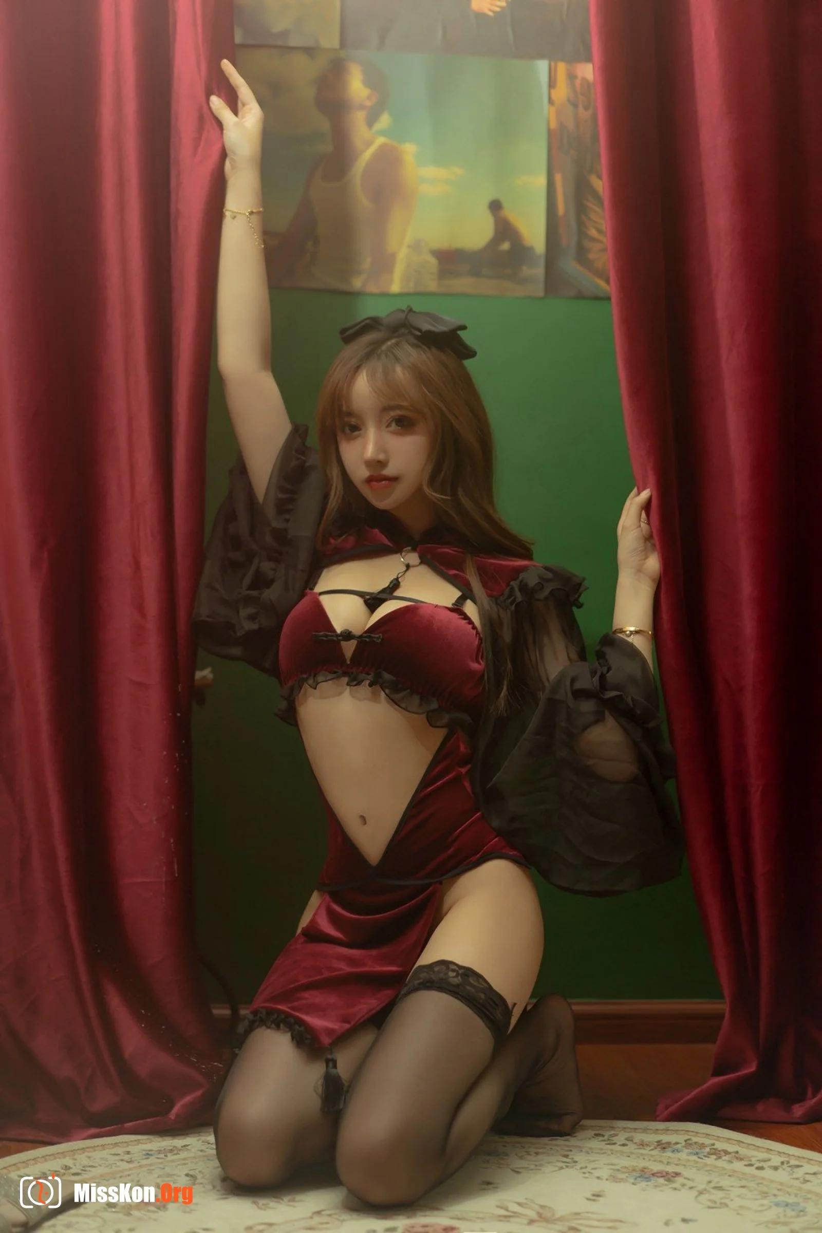 Expired Rice Noodle Meow: Red velvet cheongsam - Photo 18