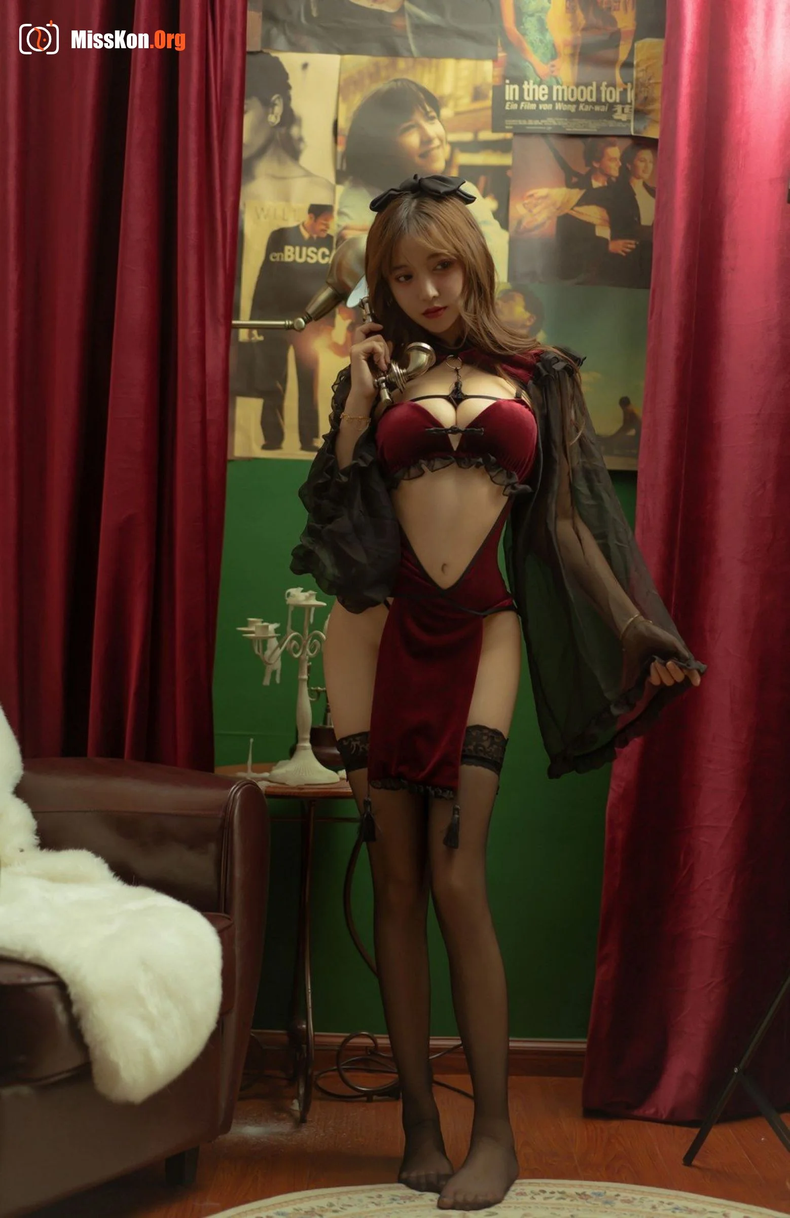 Expired Rice Noodle Meow: Red velvet cheongsam - Photo 6