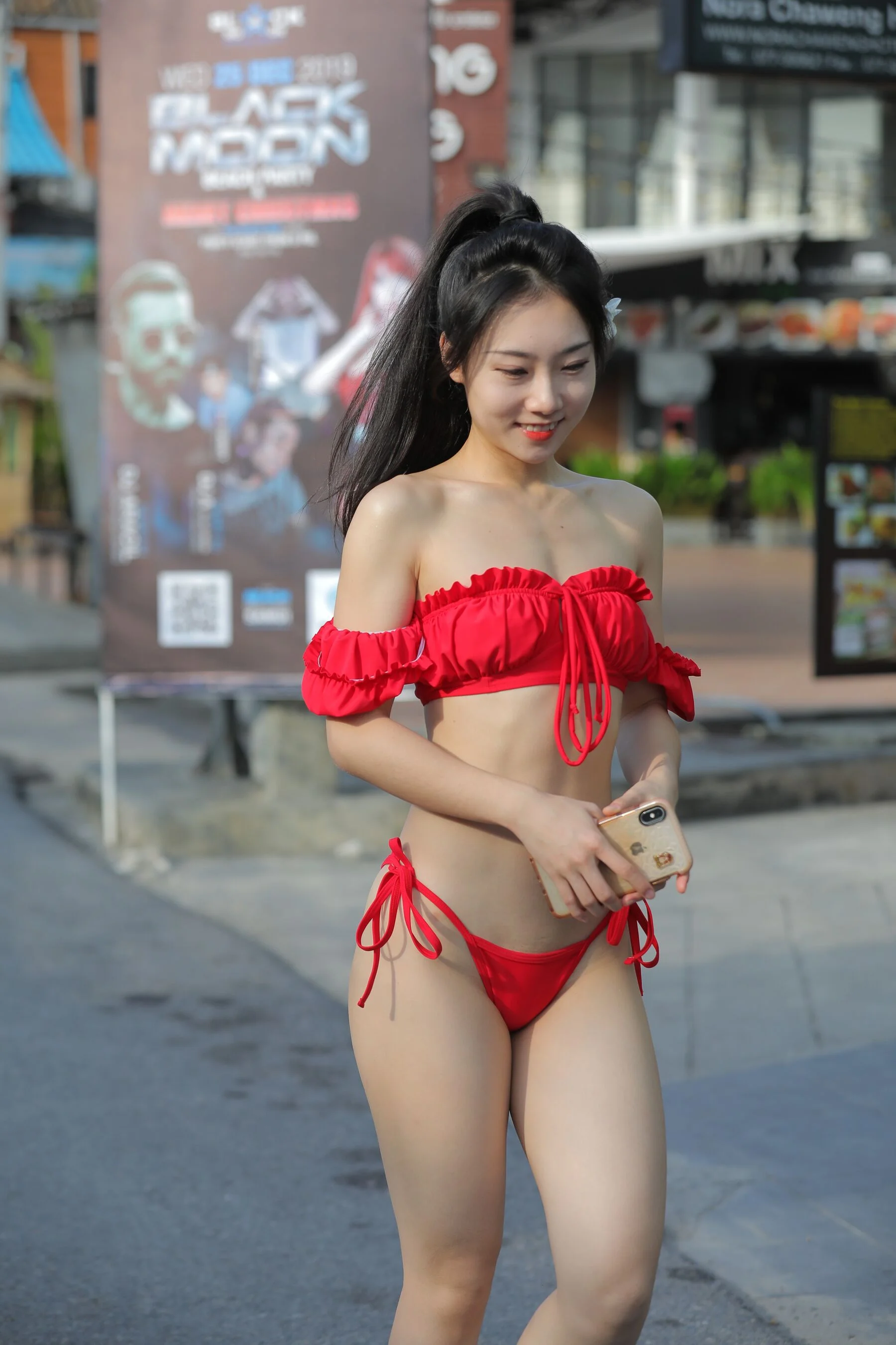 Koh Samui Travel Photography Series Midsummer Red Bikini (Magic Mirror Street Photography)